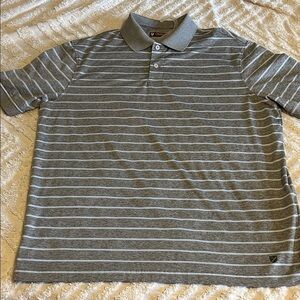 Daniel Cremieux Men's Gray Striped Polo Shirt